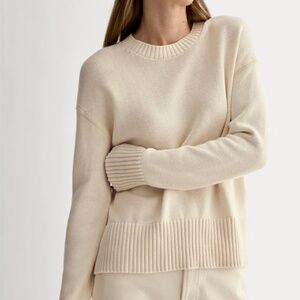 Everlane  cotton boxy sweater in ecru
